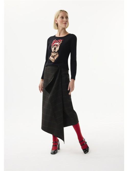 JERSEY LEO&UGO MUJER AW132 NEGRO