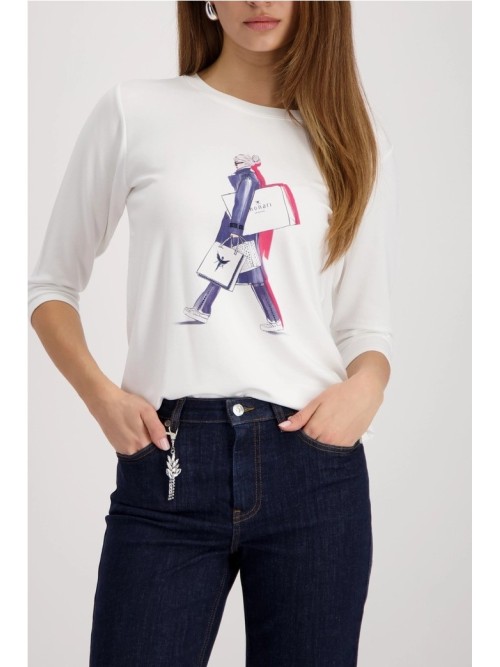 Camiseta MONARI de mujer de color blanco roto 410082. 2