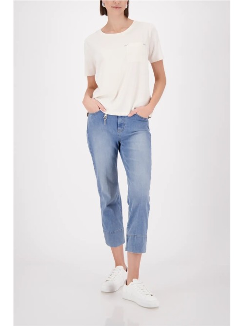 Monari Camiseta de mujer de color beige 410467.