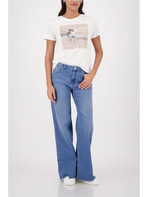 Monari Camiseta de mujer color blanco roto 410144.