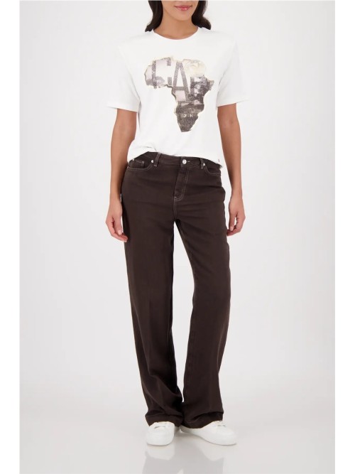 Monari Camiseta de mujer de color blanco roto 410142.