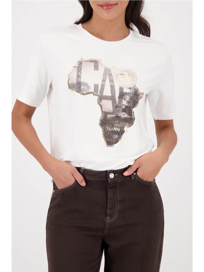 Monari Camiseta de mujer de color blanco roto 410142.