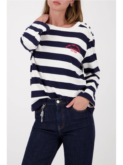 Sudadera  MONARI  de mujer de rayas marineras 410080.