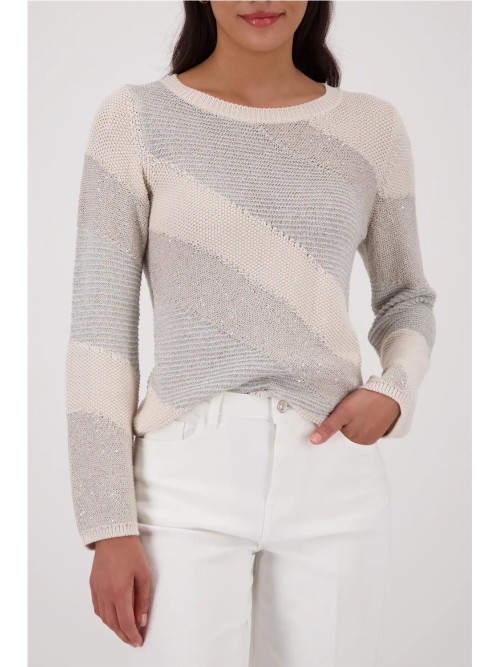 Jersey MONARI de mujerde colores  beige y gris 410416