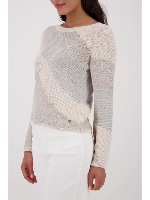 Jersey MONARI de mujerde colores  beige y gris 410416 2