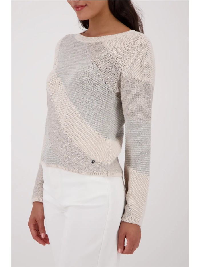 Jersey MONARI de mujerde colores  beige y gris 410416