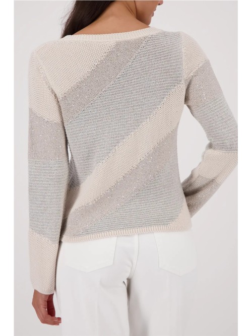 Jersey MONARI de mujerde colores  beige y gris 410416