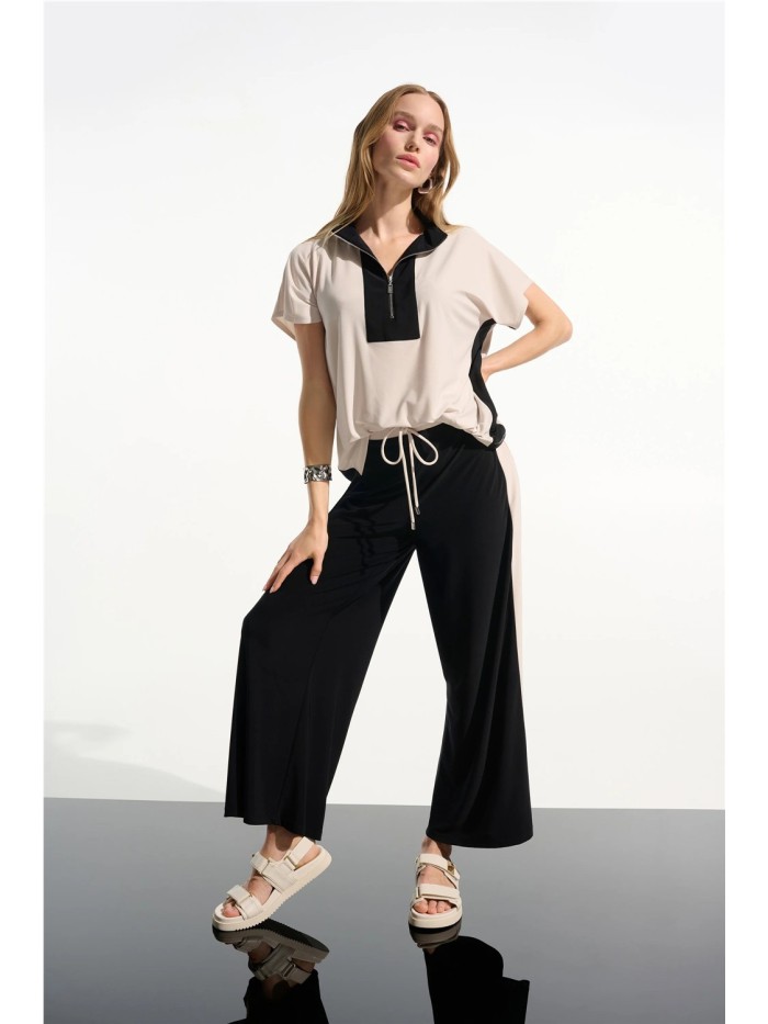 Blusa JOSEPH RIBKOFF de mujer de color beige y lineas negras 261611.