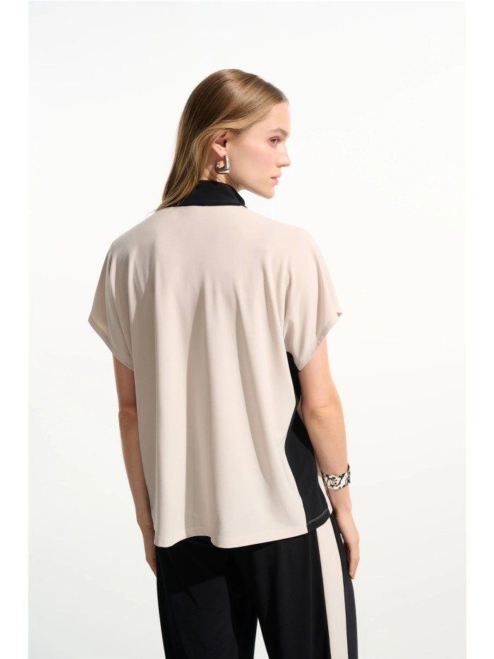 Blusa JOSEPH RIBKOFF de mujer de color beige y lineas negras 261611.