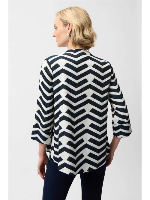 Chaqueta JOSEPH RIBKOFF de mujer geométrica  crudo y azul 261097