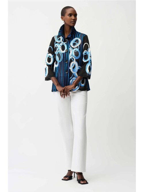 Chaqueta JOSEPH RIBKOFF de mujer de color negro y cintas azules 261904