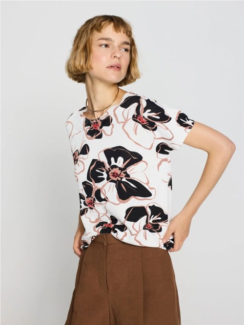 Jersey ESCORPION de mujer de colorestampado en crudo y negro 26s110042