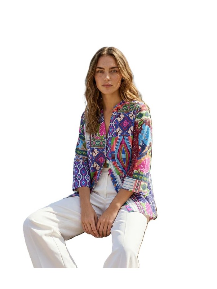 Camisa VILAGALLO de mujer de estampaado geométrico 33322