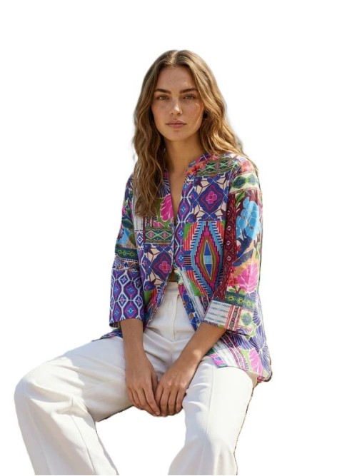 Camisa VILAGALLO de mujer de estampaado geométrico 33322