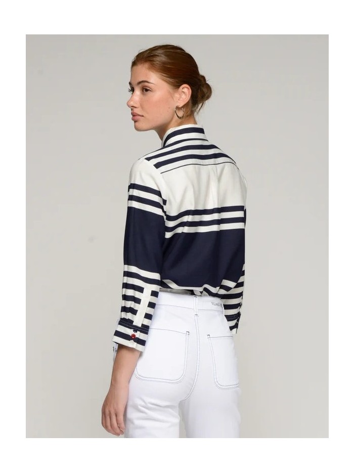Camisa VILAGALLO de mujer de rayas marineras horizontales 33395