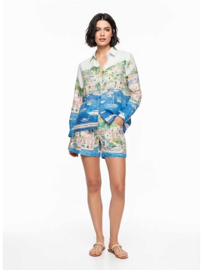 Camisa VILAGALLO de mujer estampada del Puerto Banús 33566.