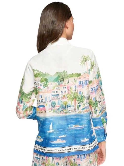 Camisa VILAGALLO de mujer estampada del Puerto Banús 33566. 2