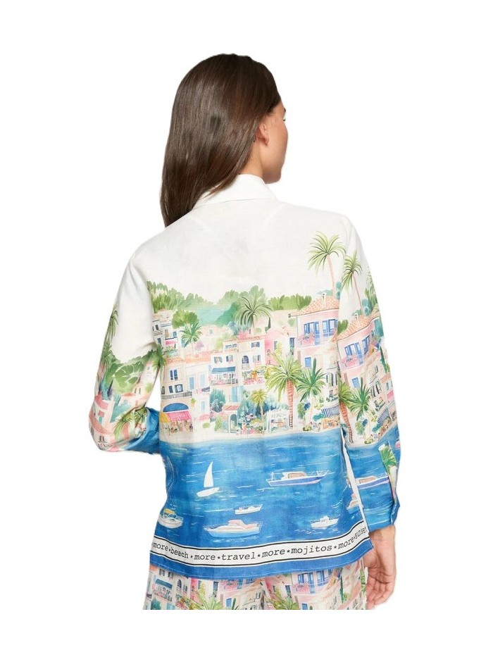 Camisa VILAGALLO de mujer estampada del Puerto Banús 33566.