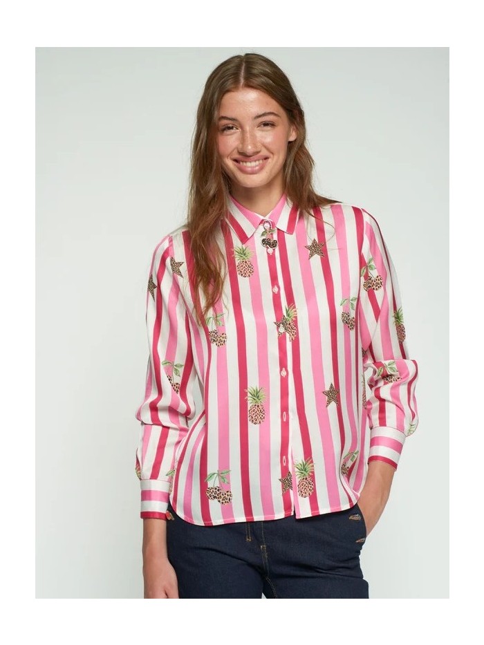 Camisa VILAGALLO de mujer de leopardos en la espalda 33641