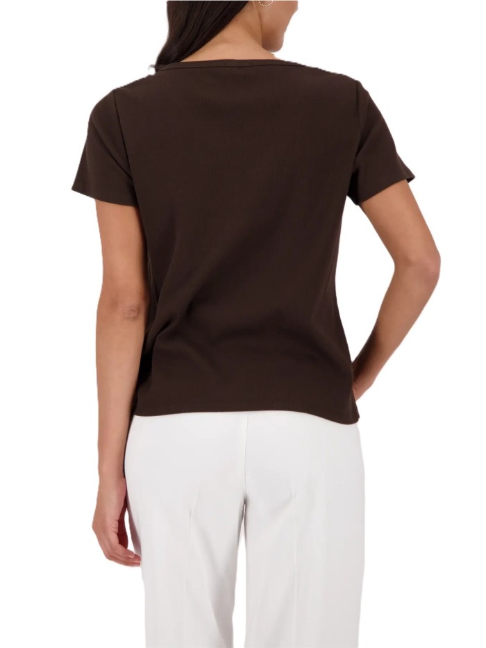 Camiseta MONARI de mujer marrón con estampado de cebra 410452