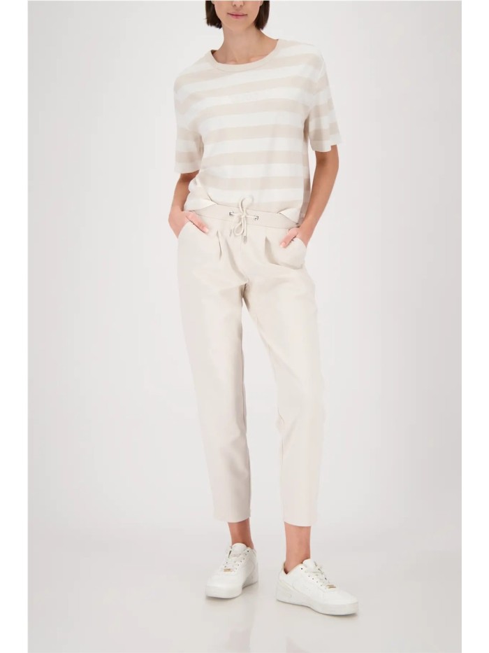 Camiseta MONARI de mujer de rayas crudo y beige 410126