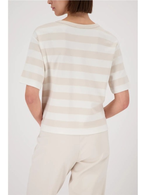 Camiseta MONARI de mujer de rayas crudo y beige 410126