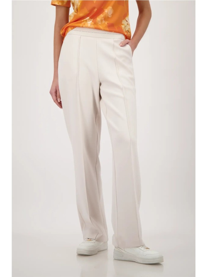 Pantalón MONARI de mujer de color beige y cordón en la cintura 410357.