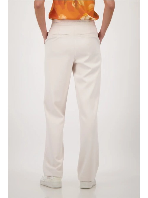 Pantalón MONARI de mujer de color beige y cordón en la cintura 410357.