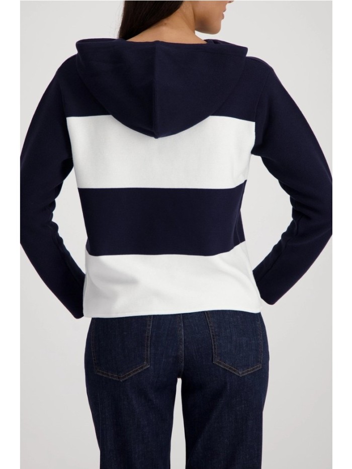 Jersey MONARI de mujer de rayas marineras blanca y azul 410391.