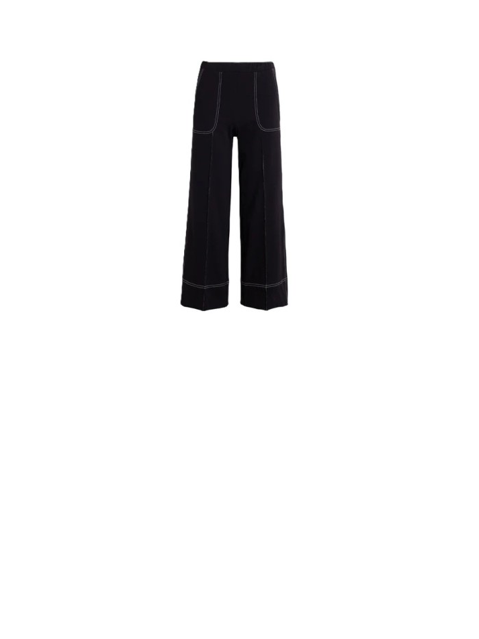 Pantalón VILAGALLO de mujer de color negro con despuntes 33273