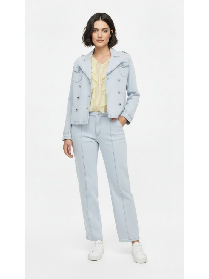 Chaqueta MONARI de mujer de color denim claro cruzada 410402.