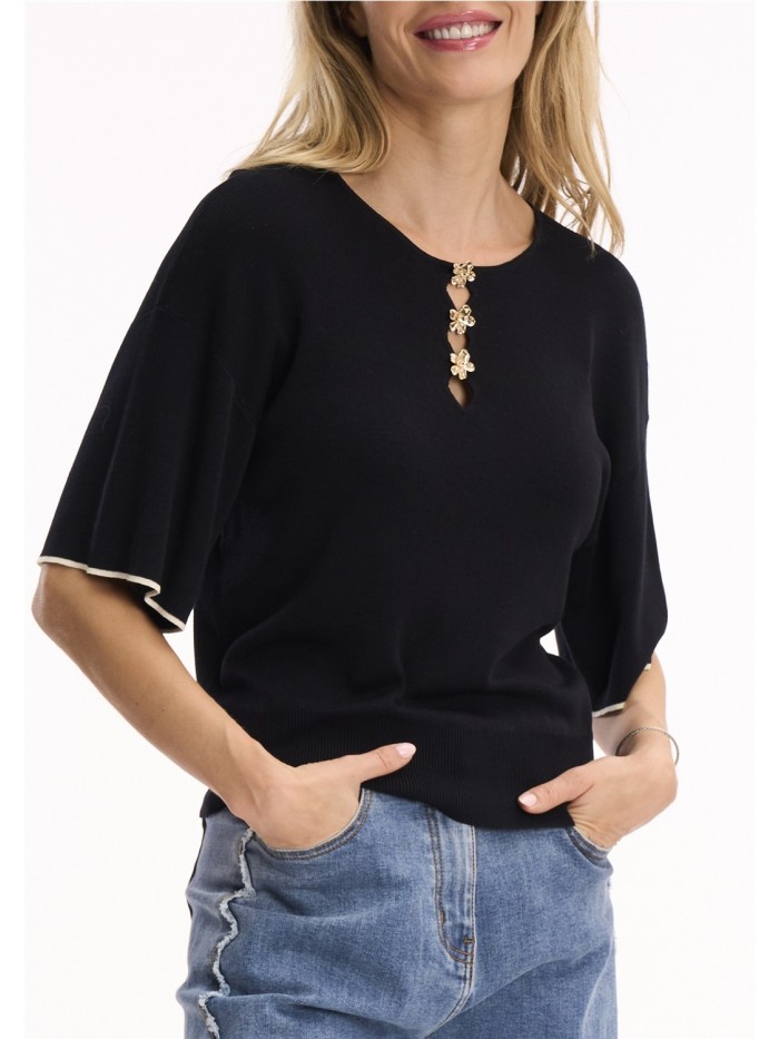 Jersey LEO Y UGO  de mujer color negro, KE082