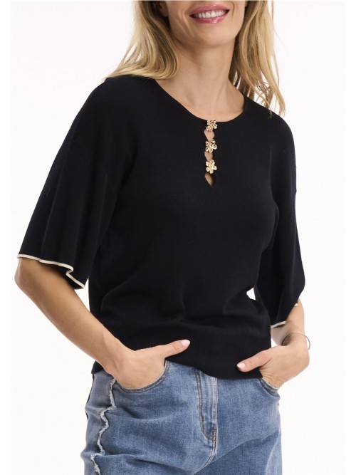 Jersey LEO Y UGO  de mujer color negro, KE082