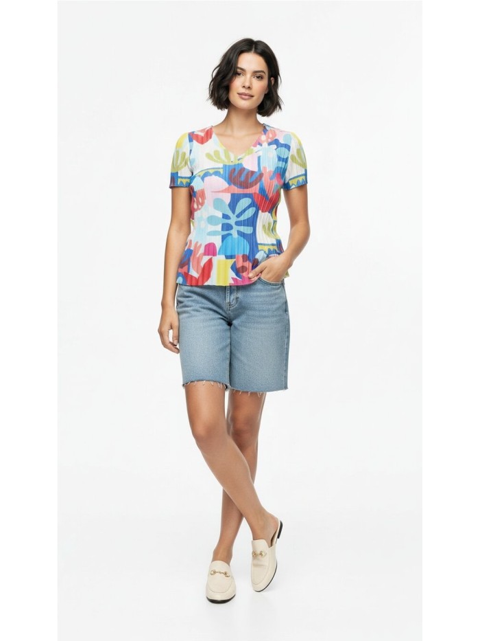 Top LEO Y UGO de mujer multicolor con estampado floral YE 244