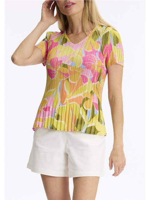 Top LEO Y UGO de mujer estampado con fondo amarillo YE 240