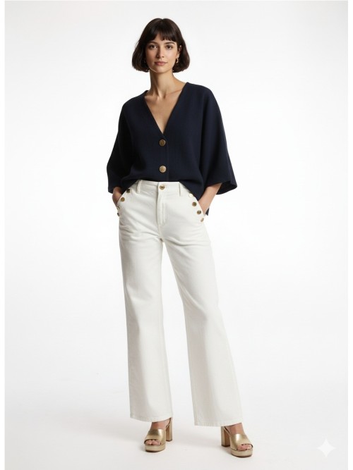 Chaqueta LEO Y UGO de mujer de color marino con botones dorados AE 128