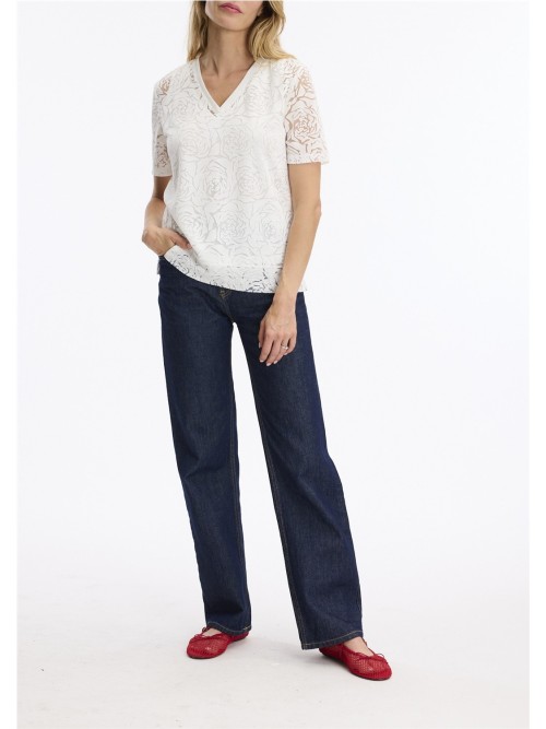 Twin set LEO Y UGO de mujer de color blanco de encaje y forro TEW 567 2