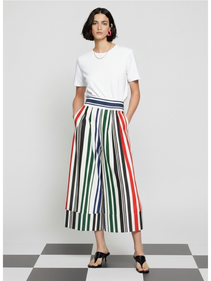 Pantalón VILAGALLO de mujer de rayas verticales multicolor 33246