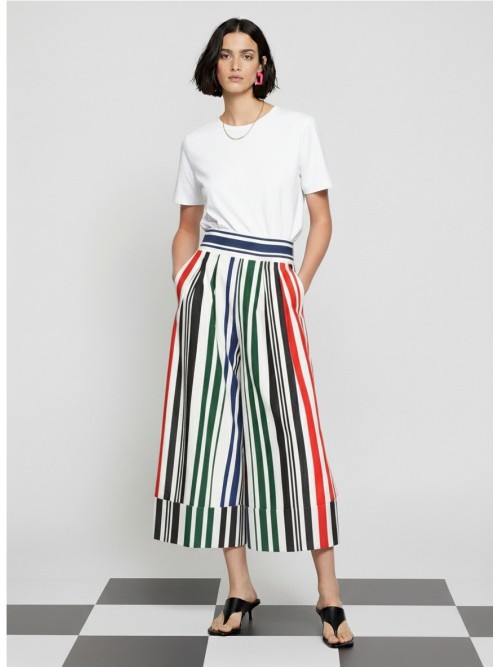 Pantalón VILAGALLO de mujer de rayas verticales multicolor 33246