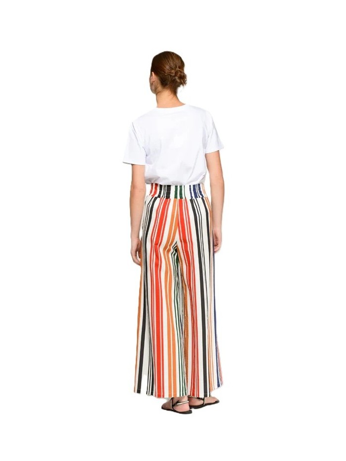 Pantalón VILAGALLO de mujer de rayas verticales multicolor 33246