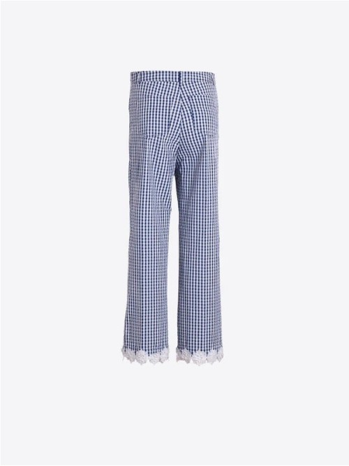Pantalón VILAGALLO de mujer vichy en azul y blanco 33361 2