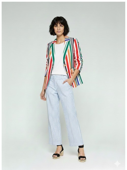 Chaqueta VILAGALLO de mujer de rayas verticales multicolor 33245