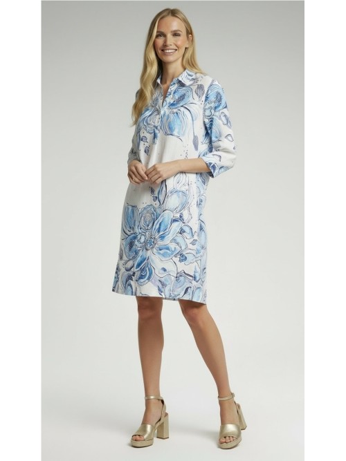 Vestido DOLCEZZA de mujer crudo con estampado flora 26655.