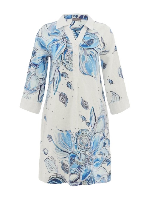 Vestido DOLCEZZA de mujer crudo con estampado flora 26655.