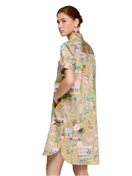 Vestido  VILAGALLO de mujercamel con estapado de california 33563