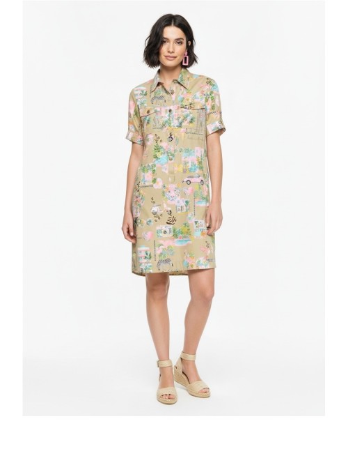 Vestido  VILAGALLO de mujercamel con estapado de california 33563