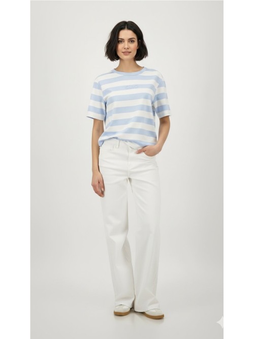 Camiseta MONARI de mujer de rayas crudo y beige 410126