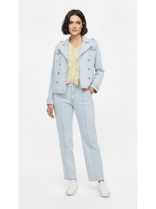 Vaquero MONARI de mujer color celeste y pierna recta 410323