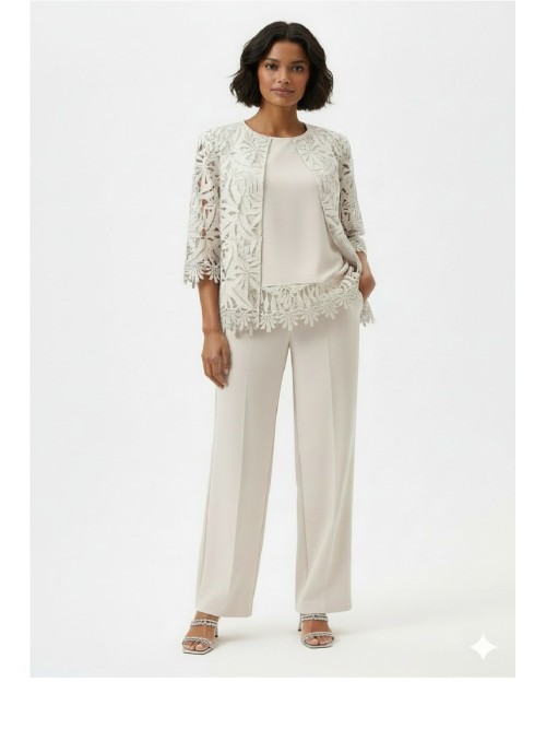 Chaqueta JOSEPH RIBKOFF de mujer color arena de guipur 262096