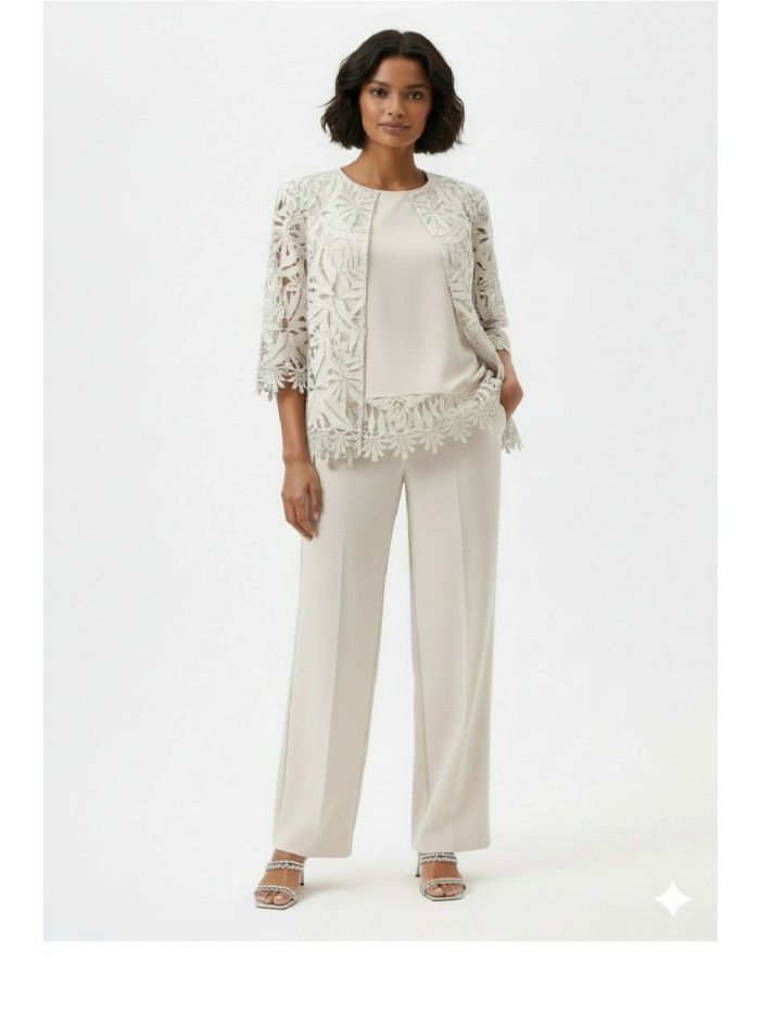 Top JOSEPH RIBKOFF de mujer color arena con baja de guipur 262094